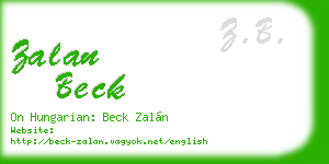 zalan beck business card